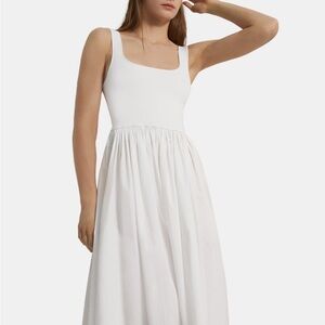 THEORY NWT Gathered Sleeveless Dress in Stretch Knit Sz S